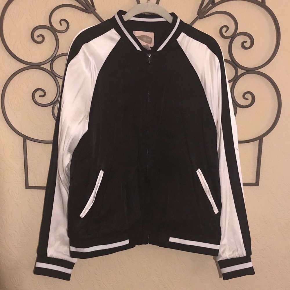 Black and White Light Weight Bomber Jacket